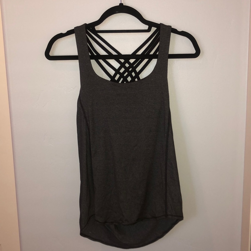 black and grey lulu tank